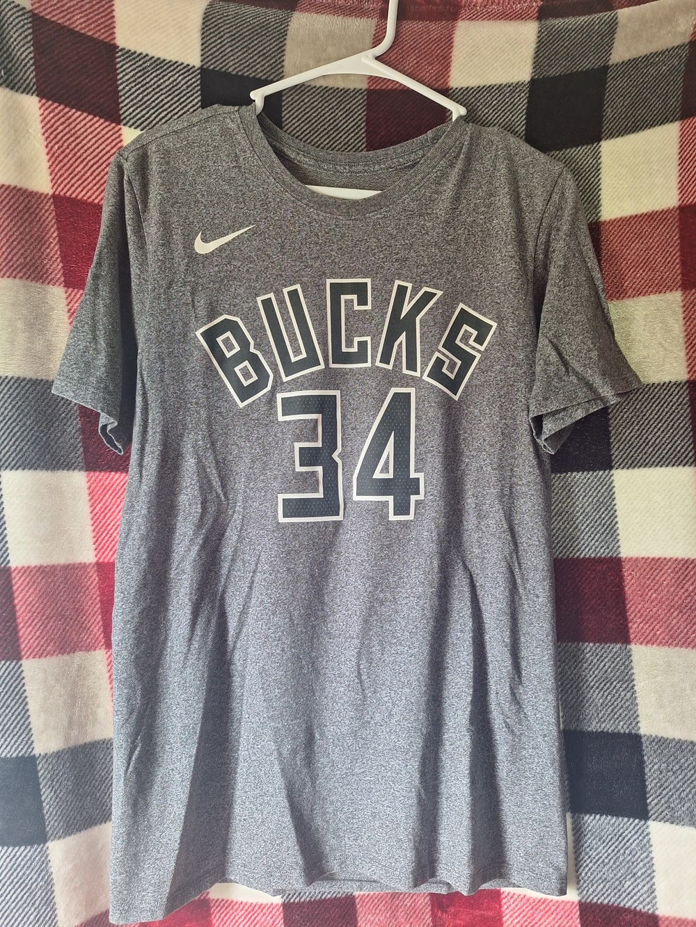 Nike Gray Bucks #34 Short-Sleeve Performance Tee